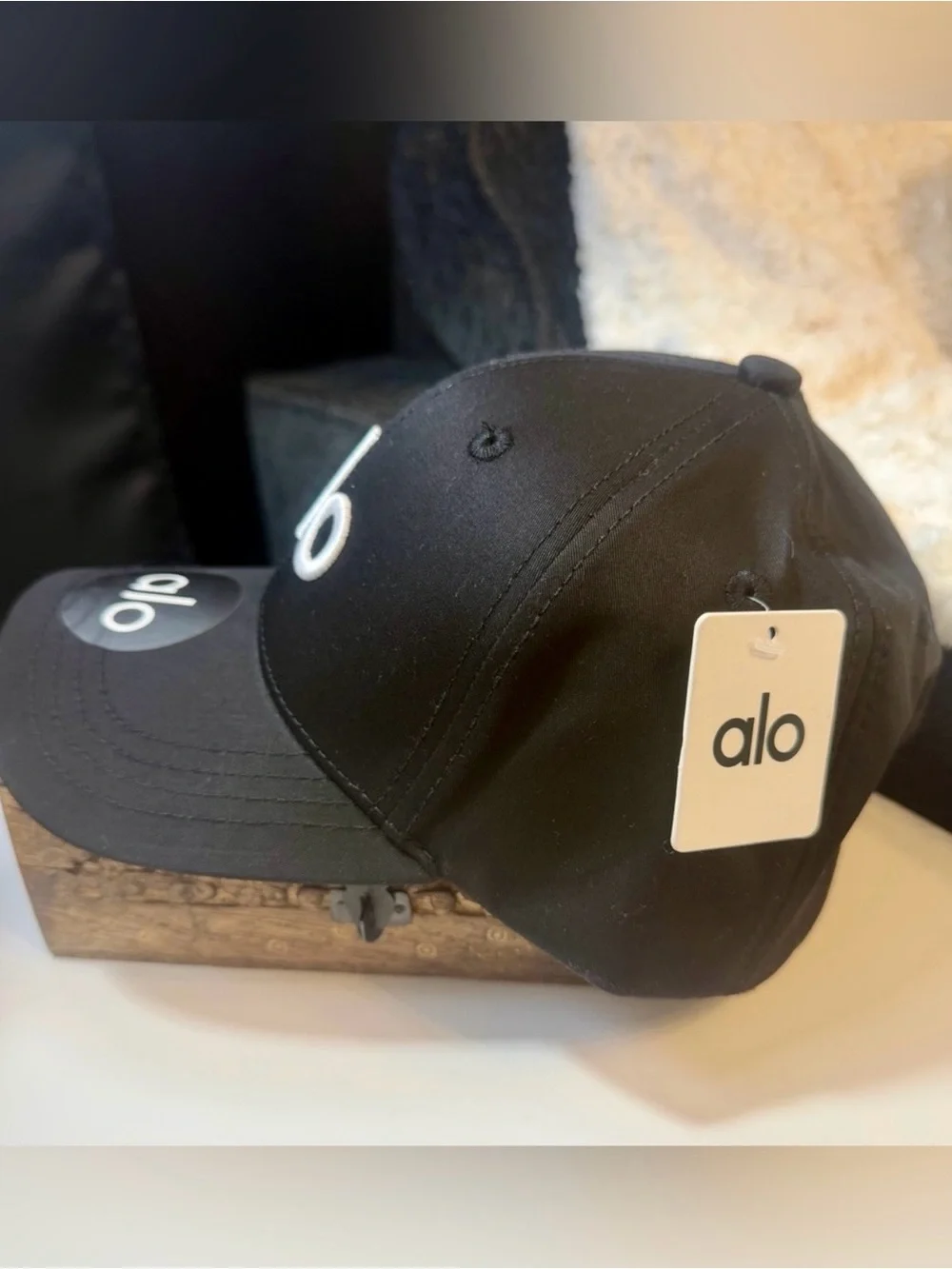 ALO Yoga Black Logo Baseball Cap